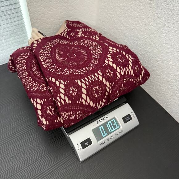 R&K Red Short Sleeve Neck Lined Career Shift Lace Dress Plus Size 14 - Picture 10 of 10